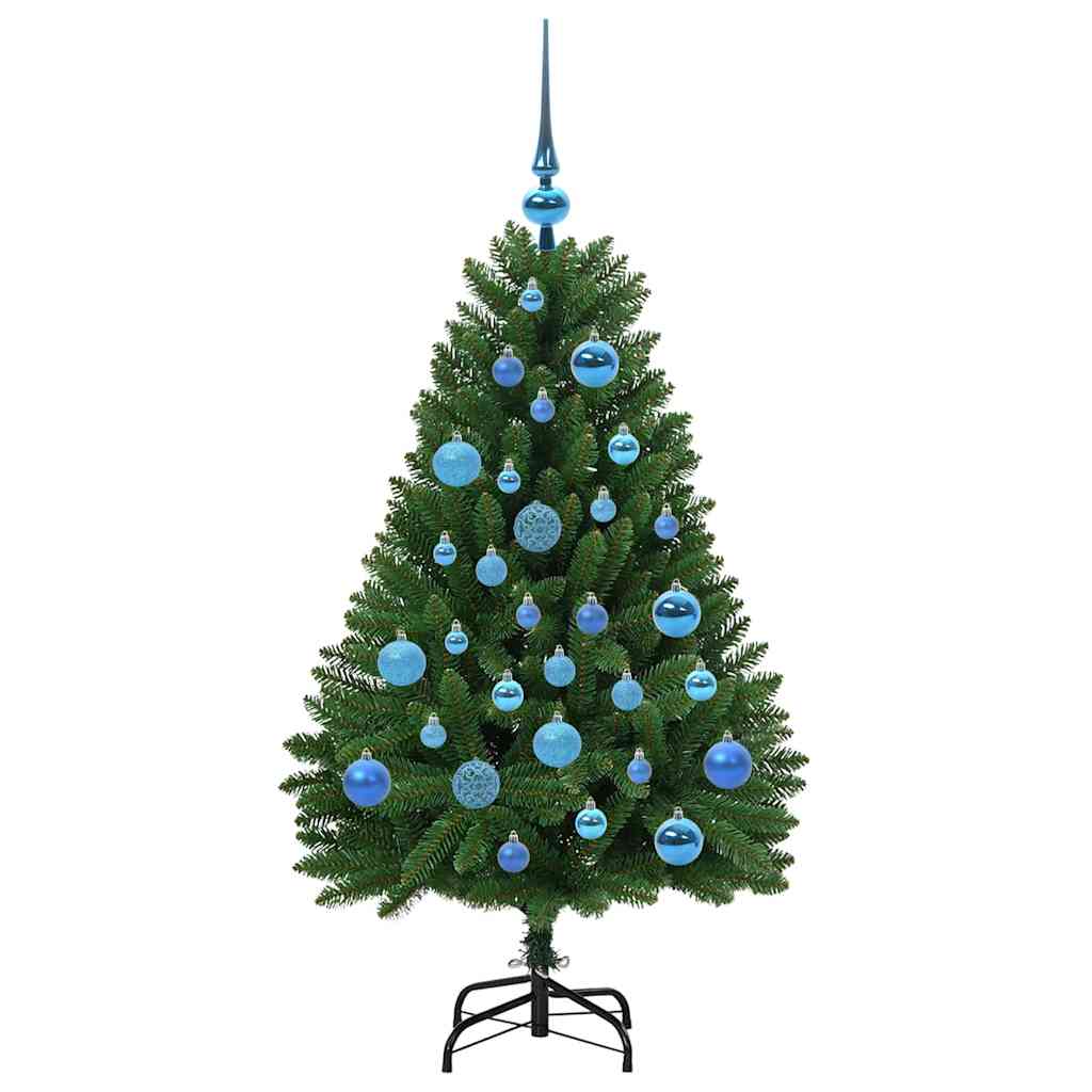 Albero di Natale artificiale 120 cm 150 LED Bianco caldo Verde