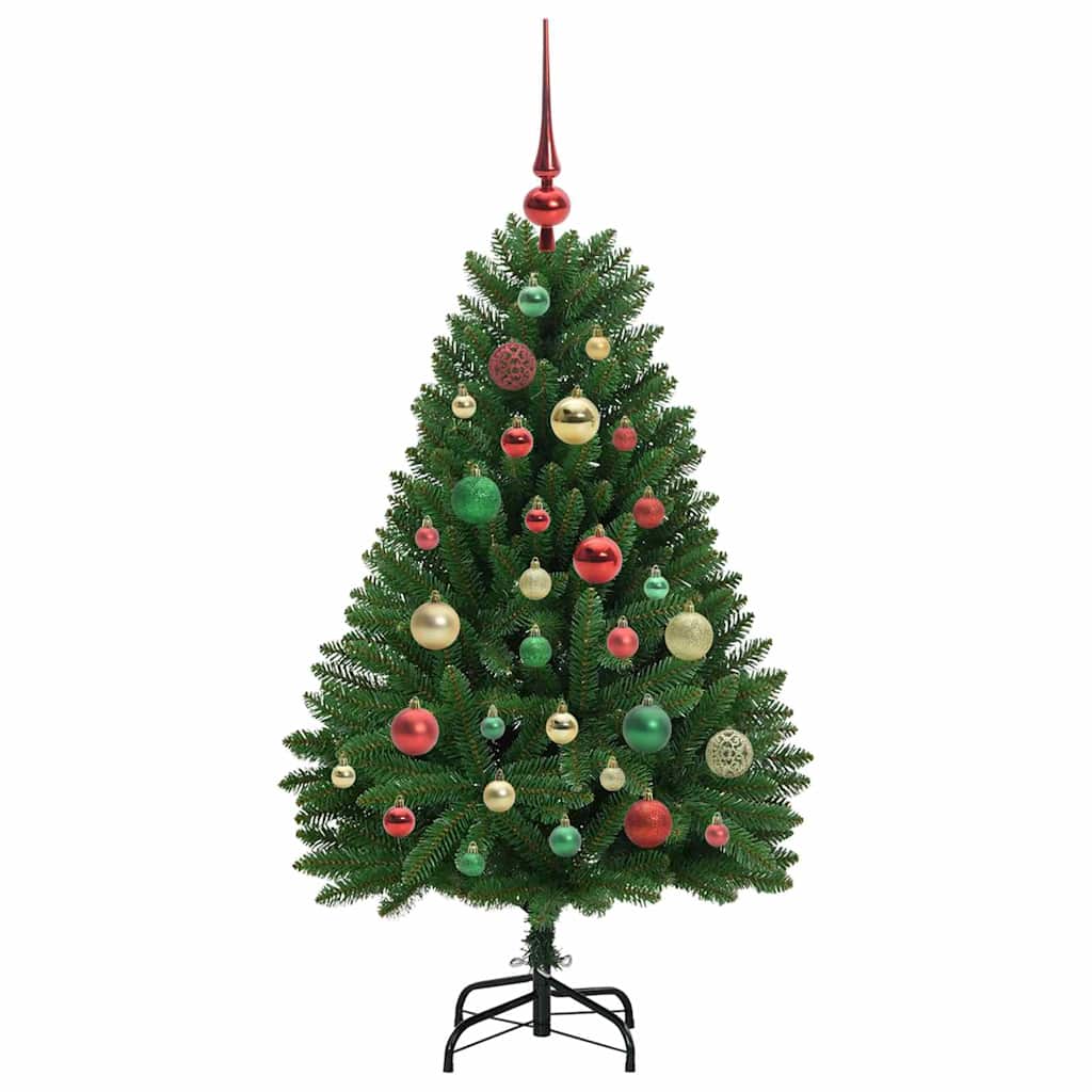 Albero di Natale artificiale 120 cm 150 LED Bianco caldo Verde