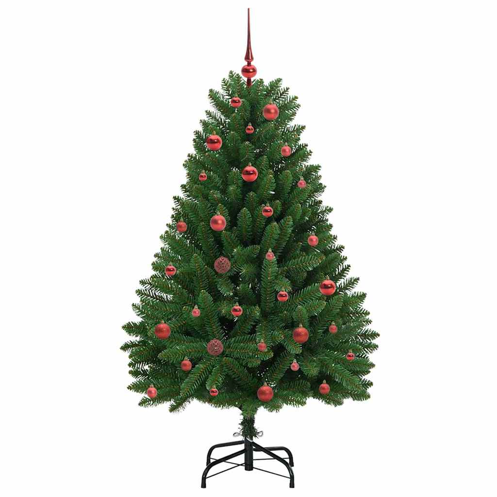 Albero di Natale artificiale 150 cm 150 LED Bianco caldo Verde