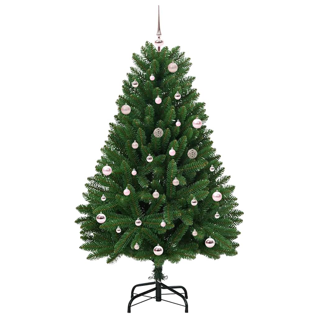 Albero di Natale artificiale 150 cm 150 LED Bianco caldo Verde