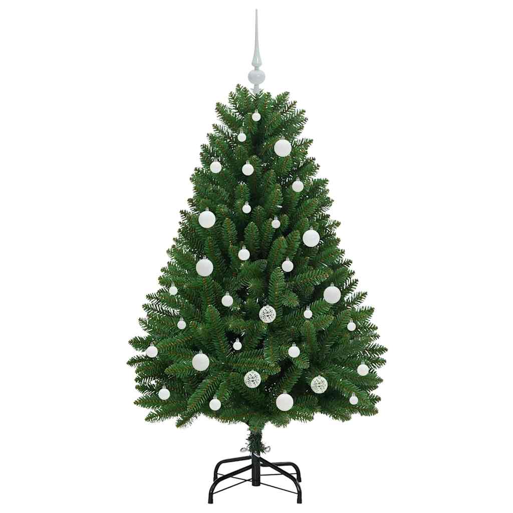 Albero di Natale artificiale 150 cm 150 LED Bianco caldo Verde
