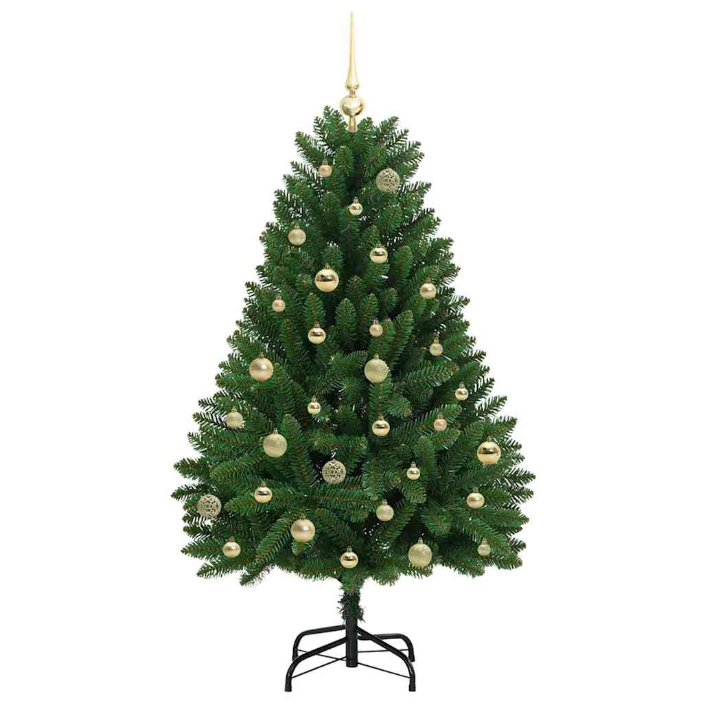Albero di Natale artificiale 150 cm 150 LED Bianco caldo Verde