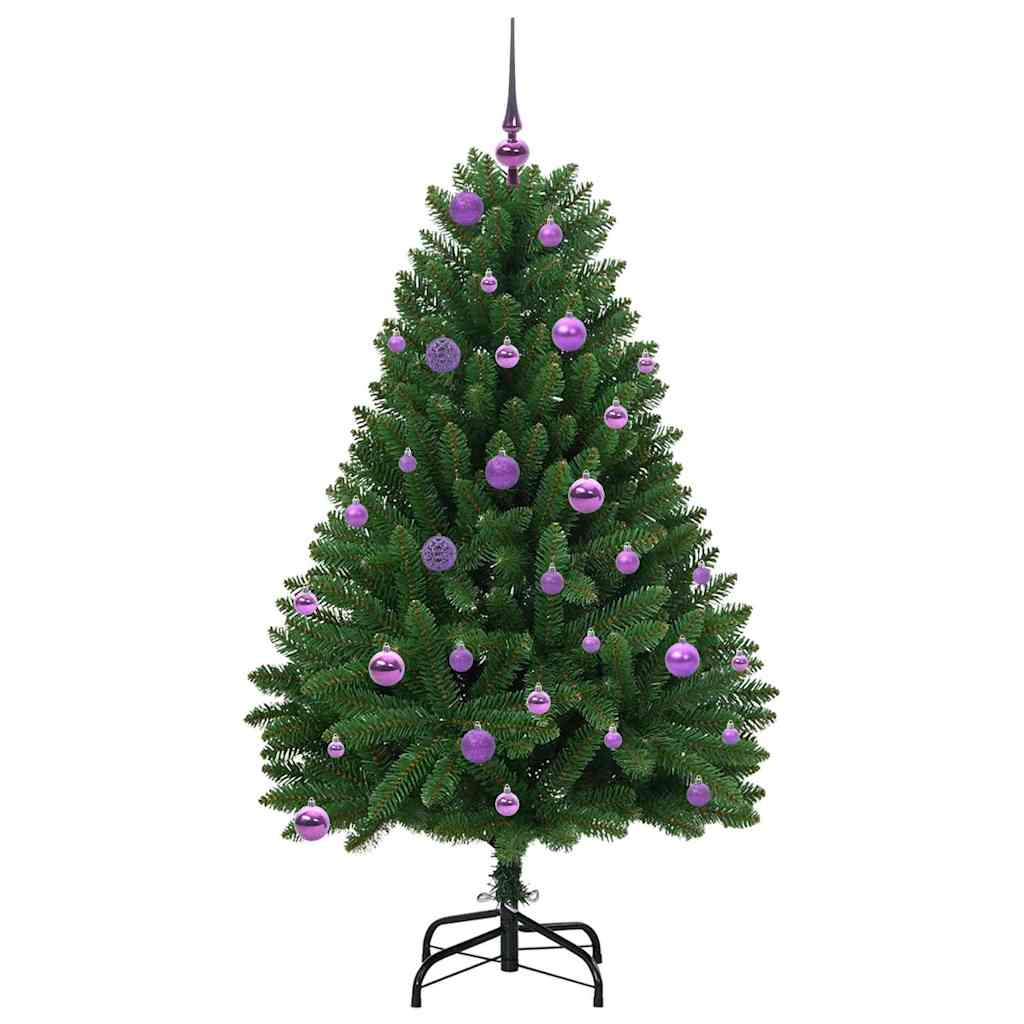 Albero di Natale artificiale 150 cm 150 LED Bianco caldo Verde