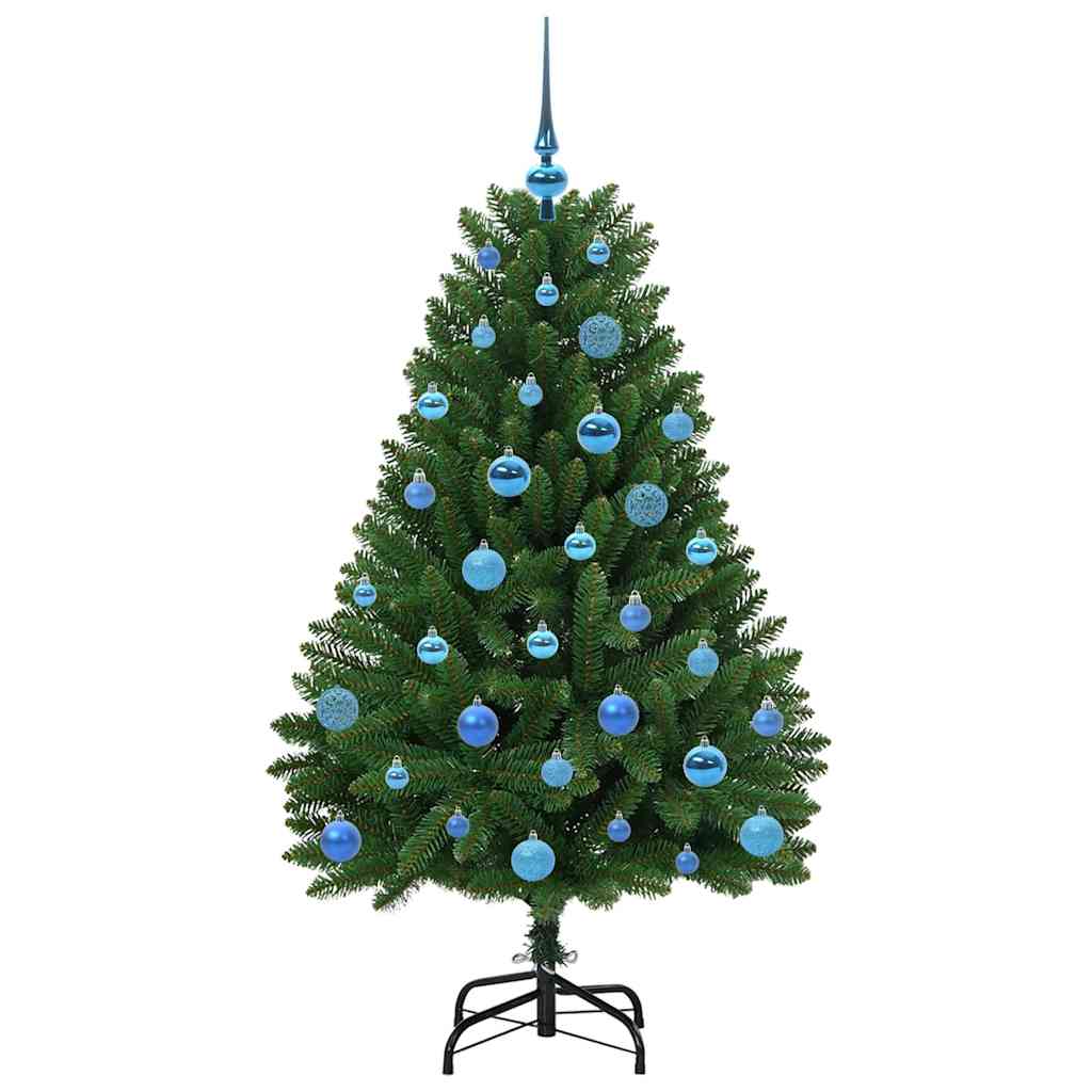 Albero di Natale artificiale 150 cm 150 LED Bianco caldo Verde