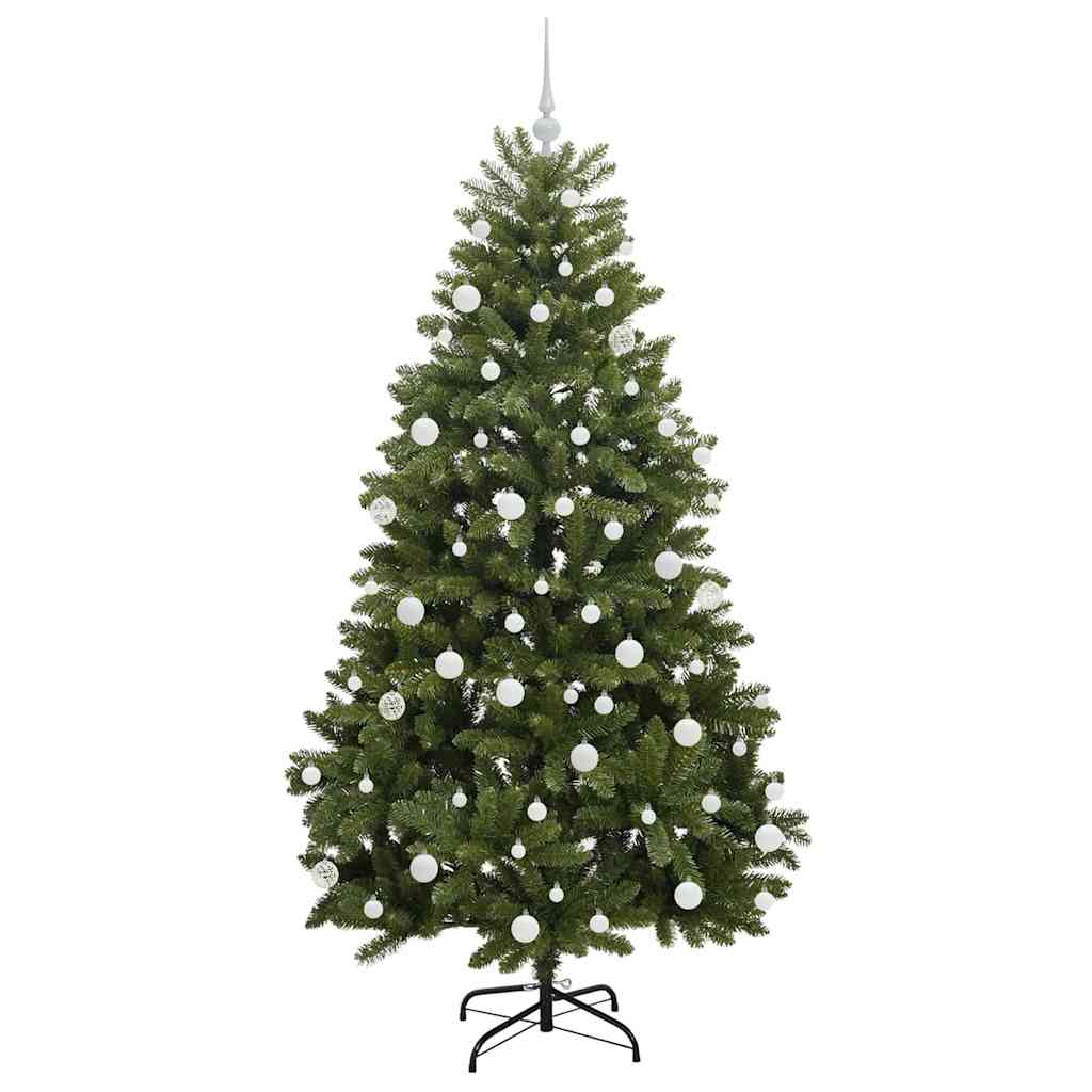 Albero di Natale artificiale 180 cm 300 LED Bianco caldo Verde