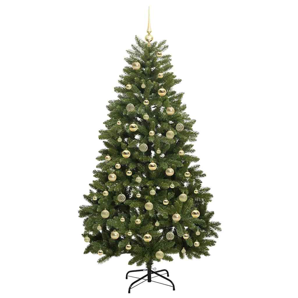 Albero di Natale artificiale 180 cm 300 LED Bianco caldo Verde