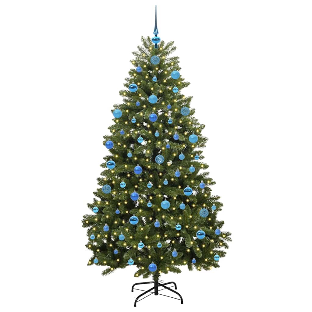 Albero di Natale artificiale 180 cm 300 LED Bianco caldo Verde