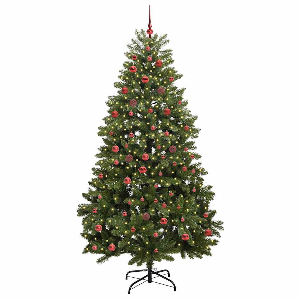 Albero di Natale artificiale 210 cm 300 LED Bianco caldo Verde