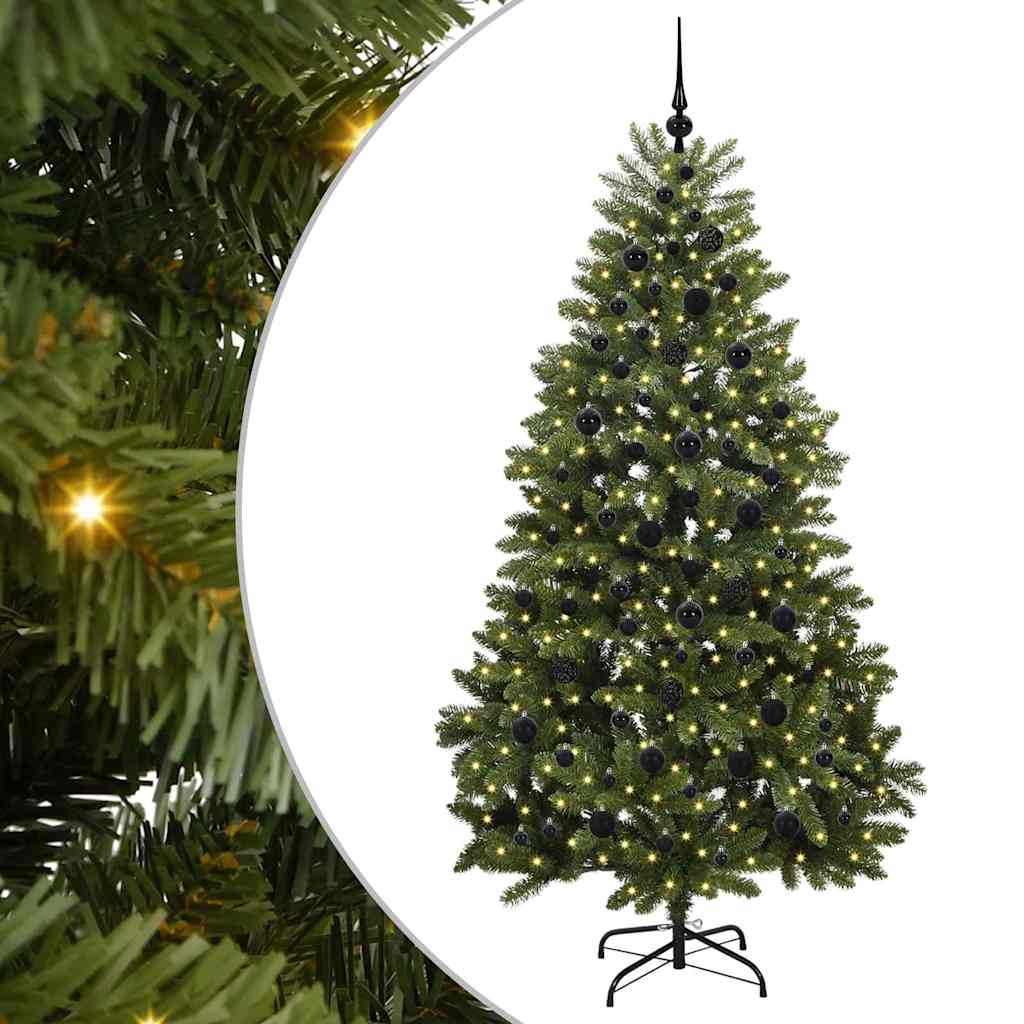Albero di Natale artificiale 210 cm 300 LED Bianco caldo Verde