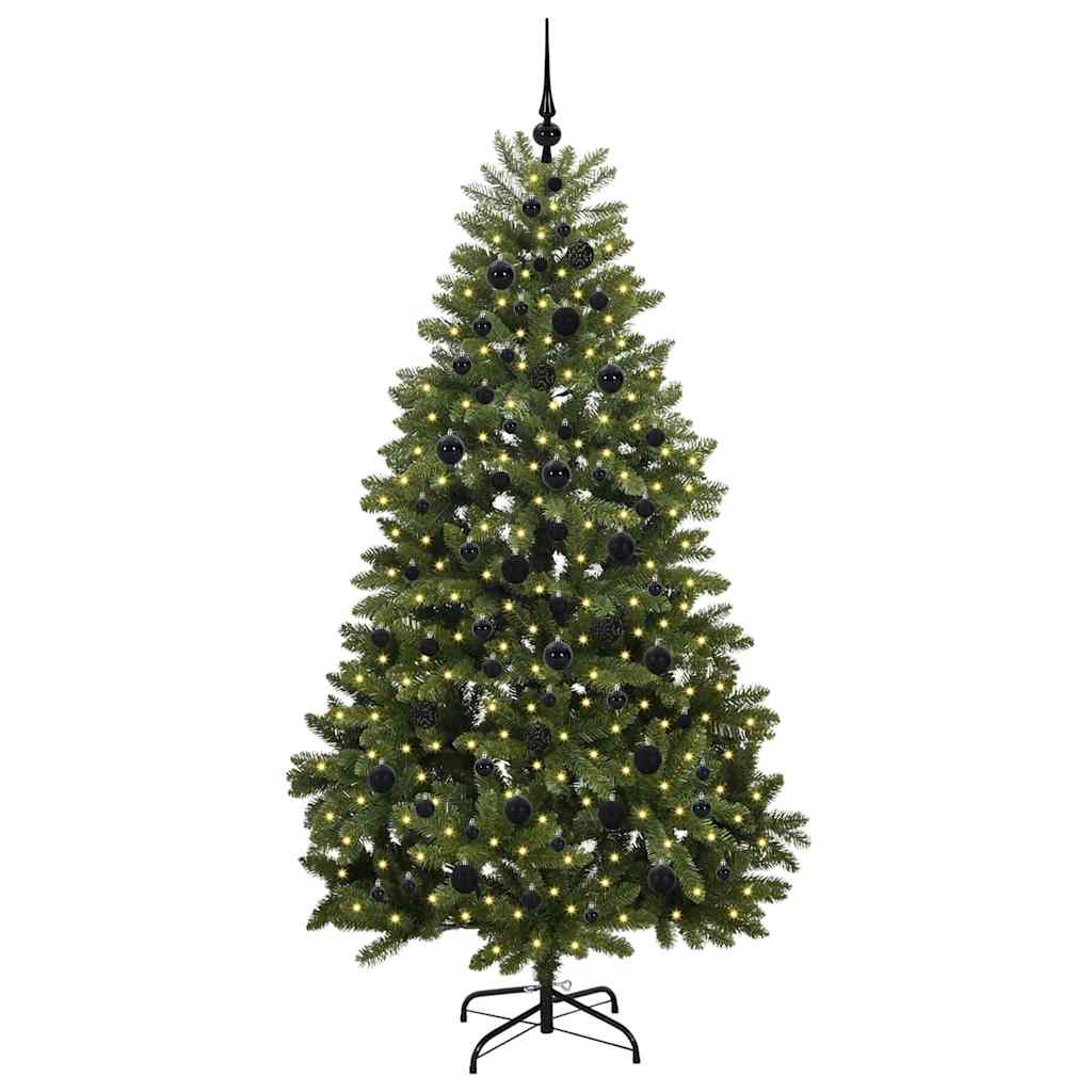 Albero di Natale artificiale 210 cm 300 LED Bianco caldo Verde