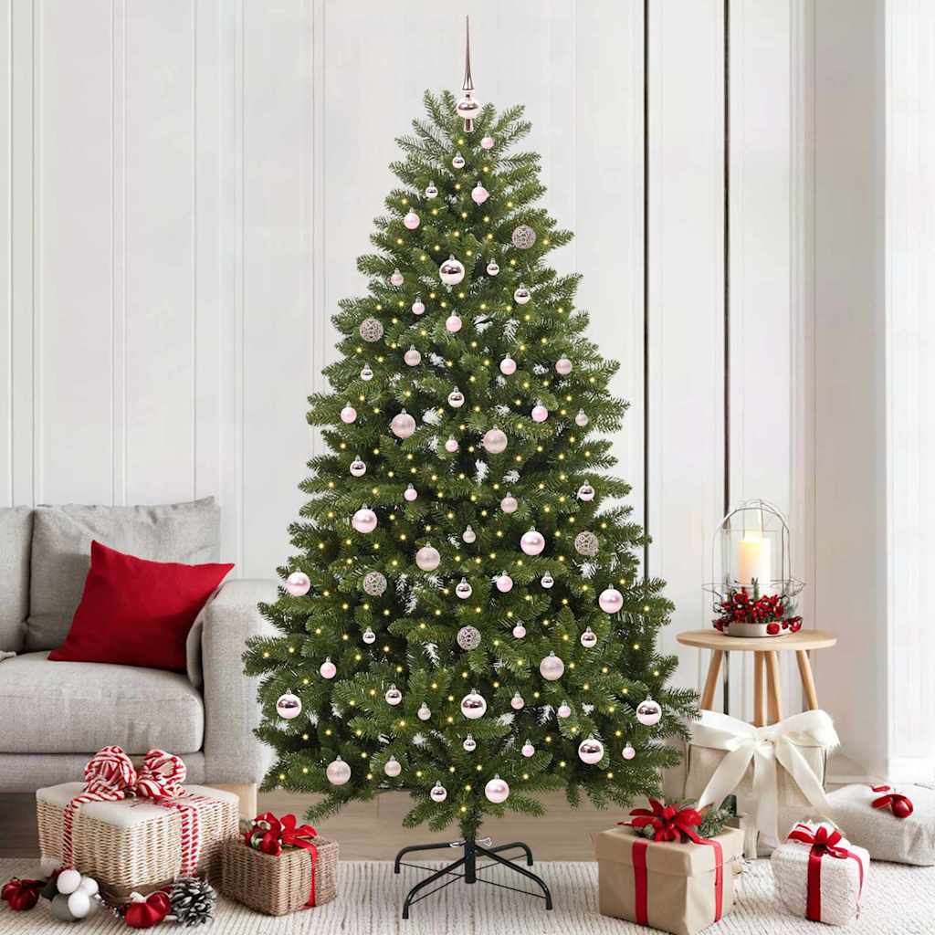 Albero di Natale artificiale 210 cm 300 LED Bianco caldo Verde