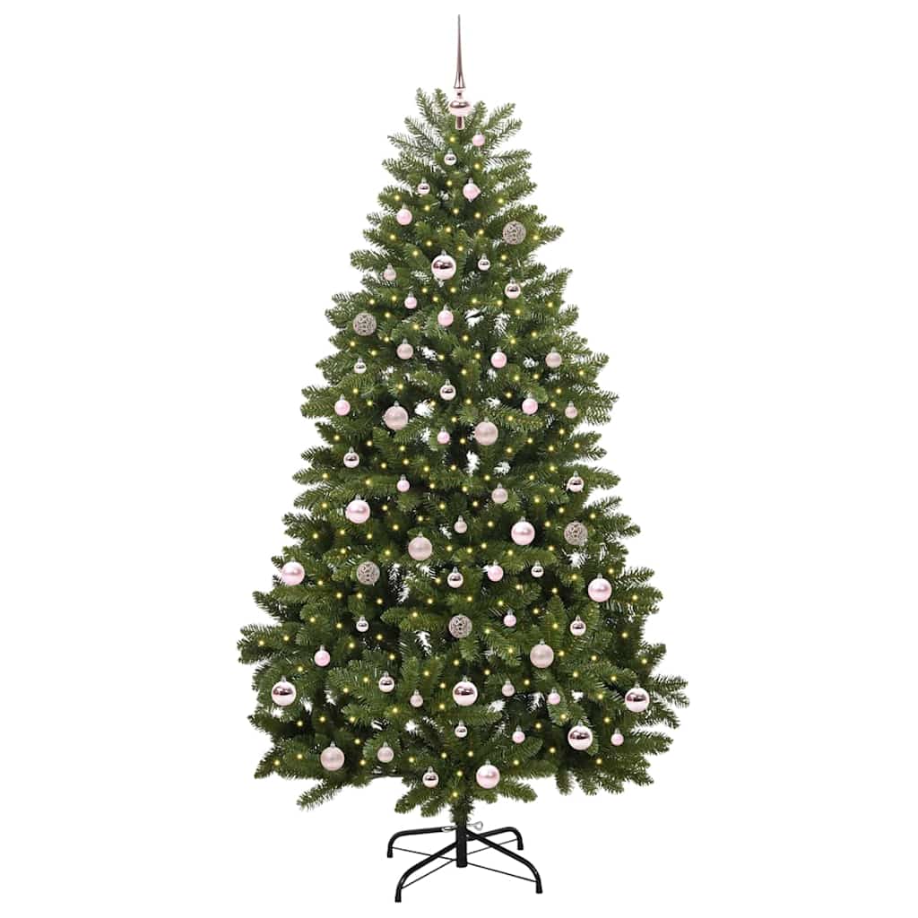 Albero di Natale artificiale 210 cm 300 LED Bianco caldo Verde
