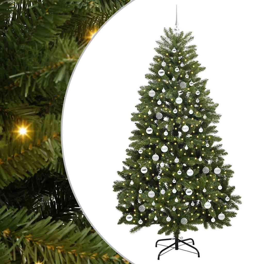 Albero di Natale artificiale 210 cm 300 LED Bianco caldo Verde