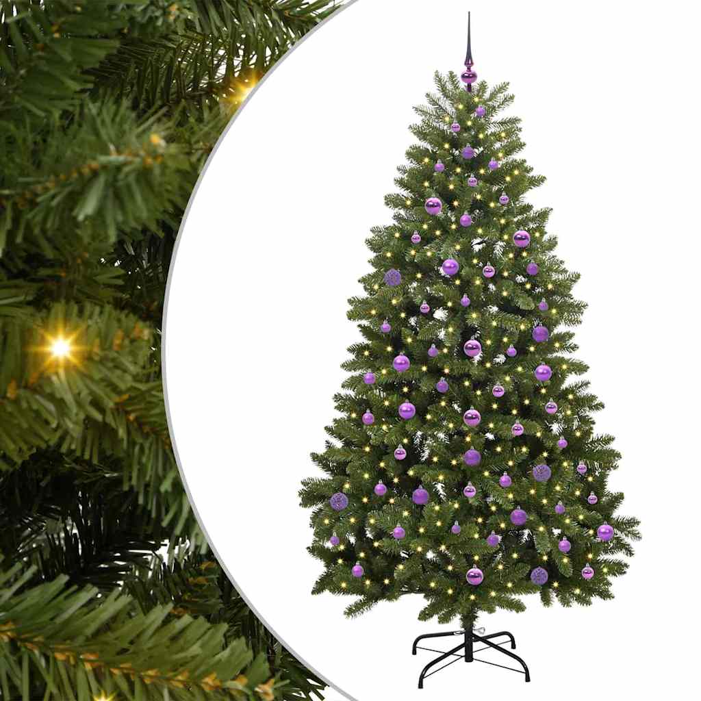 Albero di Natale artificiale 210 cm 300 LED Bianco caldo Verde