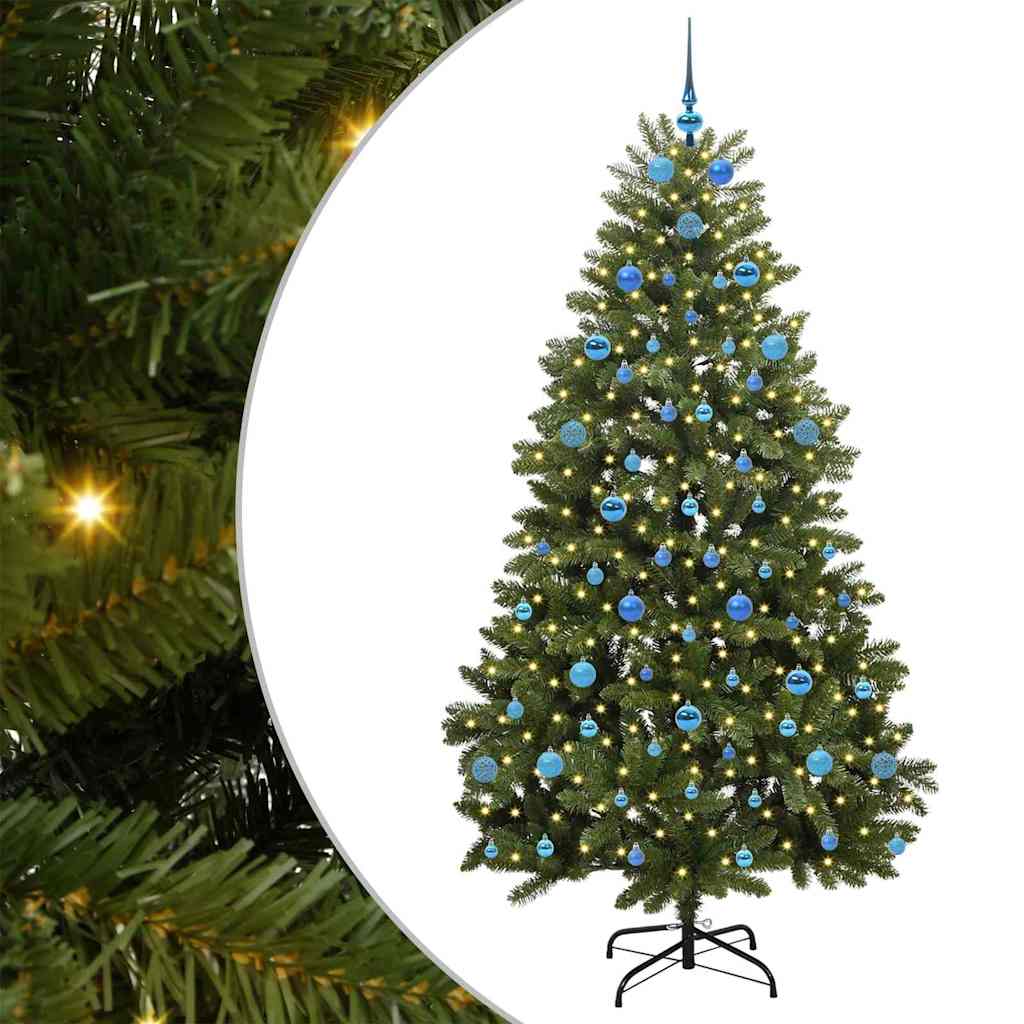 Albero di Natale artificiale 210 cm 300 LED Bianco caldo Verde