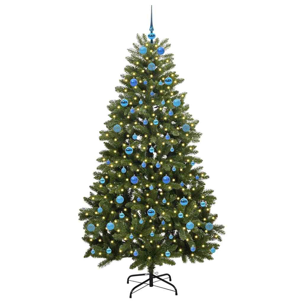 Albero di Natale artificiale 210 cm 300 LED Bianco caldo Verde