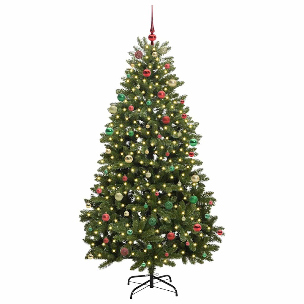 Albero di Natale artificiale 210 cm 300 LED Bianco caldo Verde