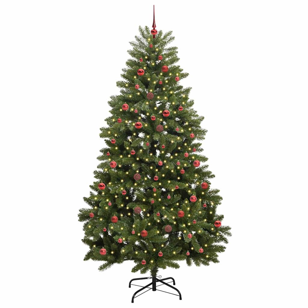 Albero di Natale artificiale 240 cm 300 LED Bianco caldo Verde