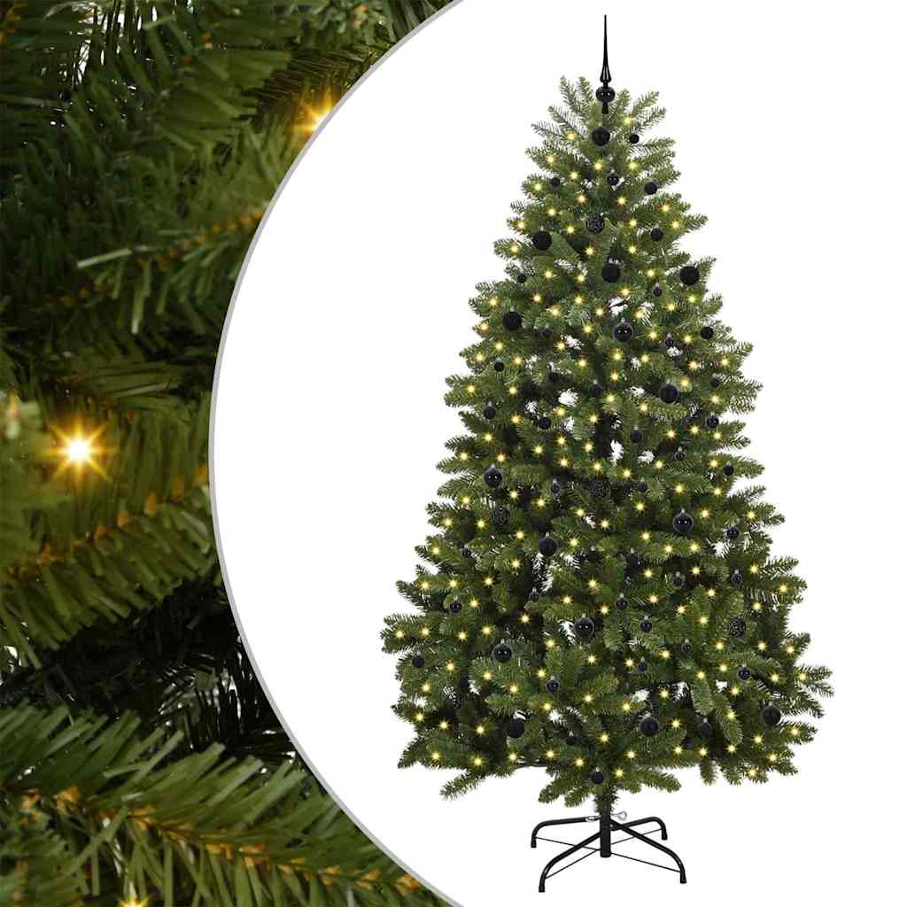 Albero di Natale artificiale 240 cm 300 LED Bianco caldo Verde