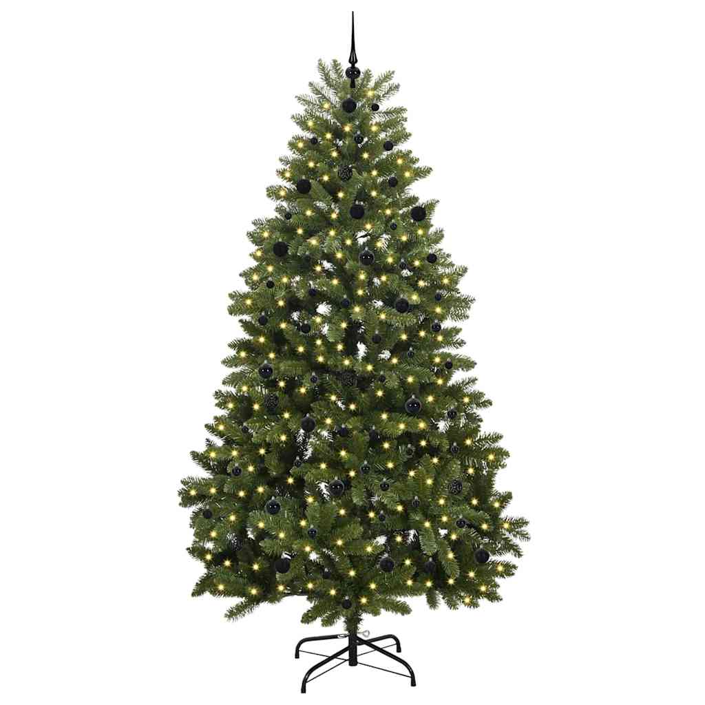 Albero di Natale artificiale 240 cm 300 LED Bianco caldo Verde