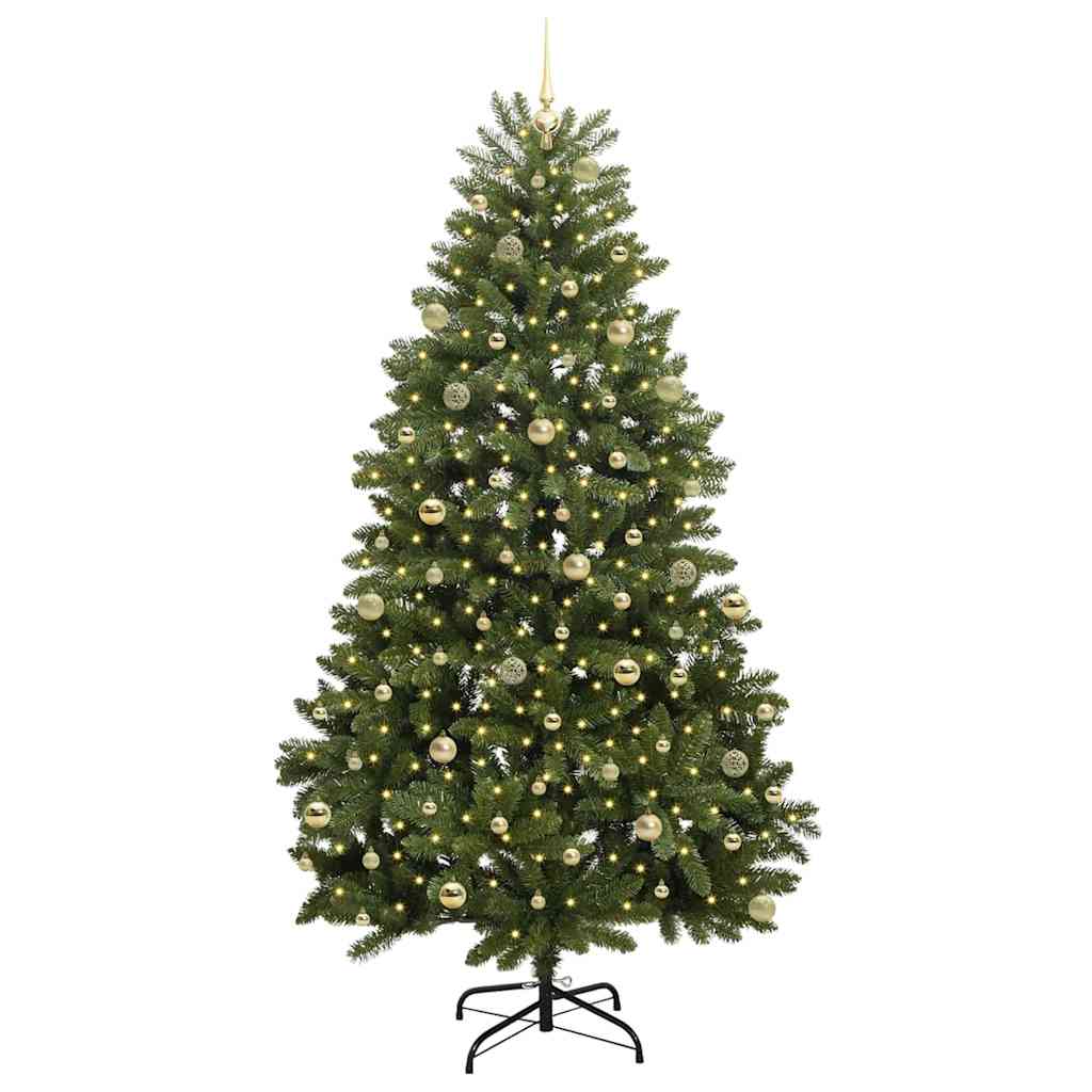 Albero di Natale artificiale 240 cm 300 LED Bianco caldo Verde
