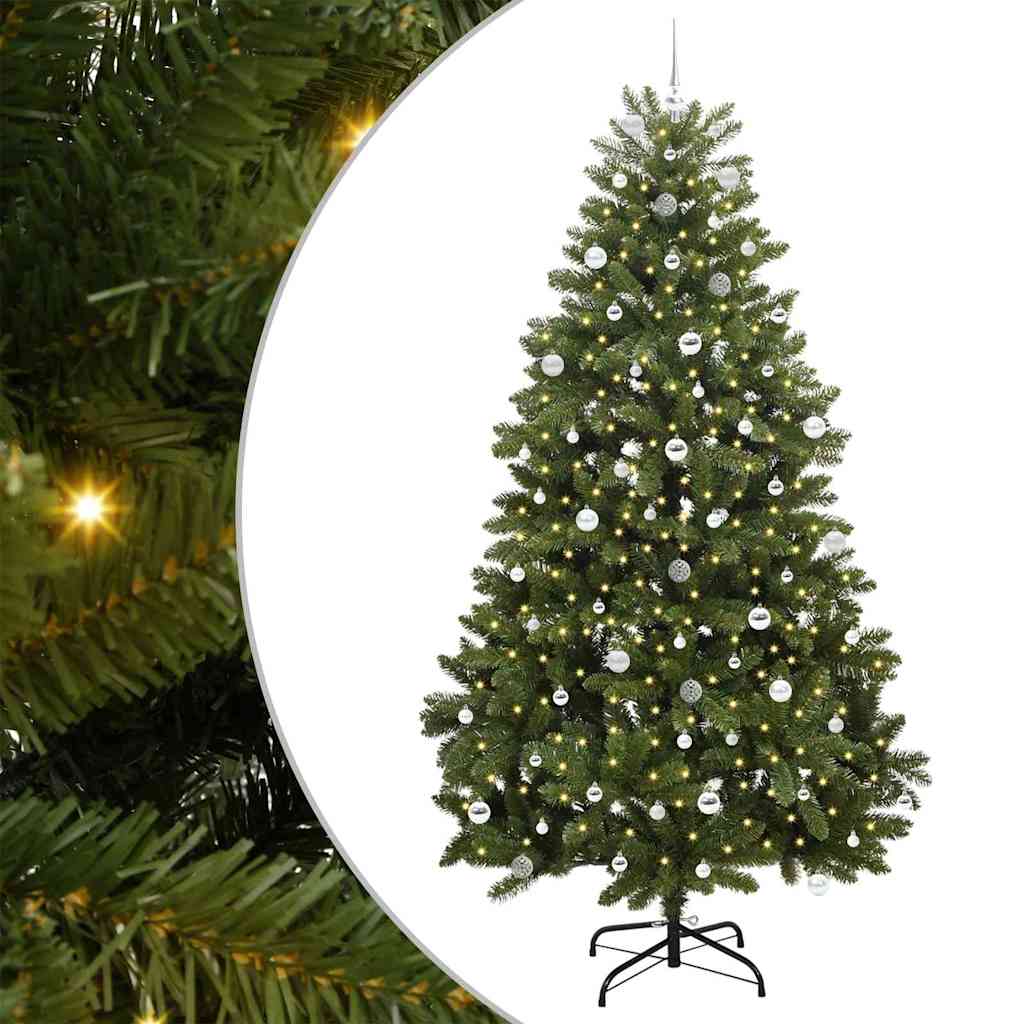 Albero di Natale artificiale 240 cm 300 LED Bianco caldo Verde