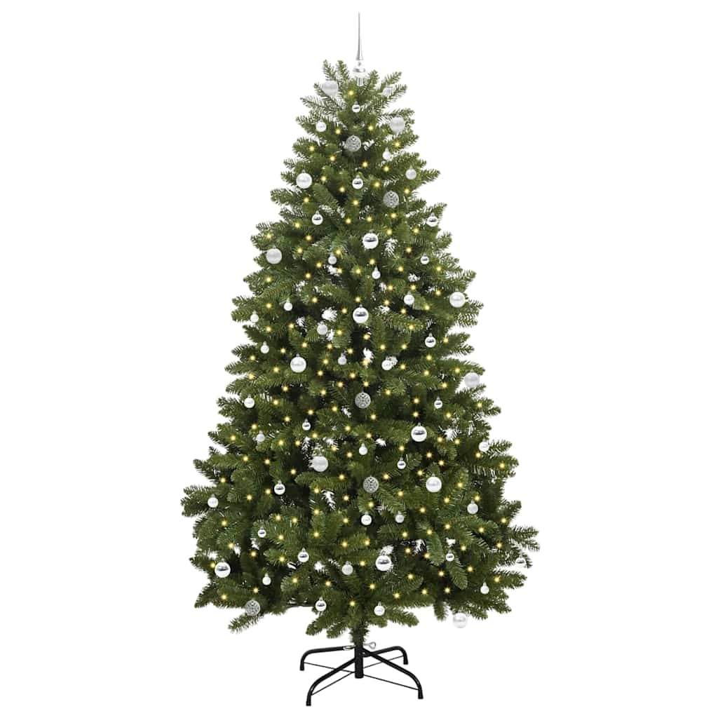Albero di Natale artificiale 240 cm 300 LED Bianco caldo Verde