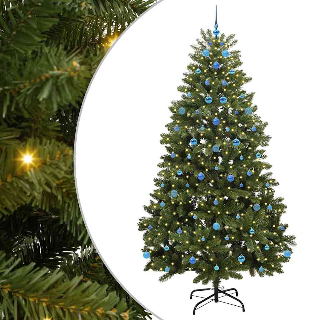 Albero di Natale artificiale 240 cm 300 LED Bianco caldo Verde