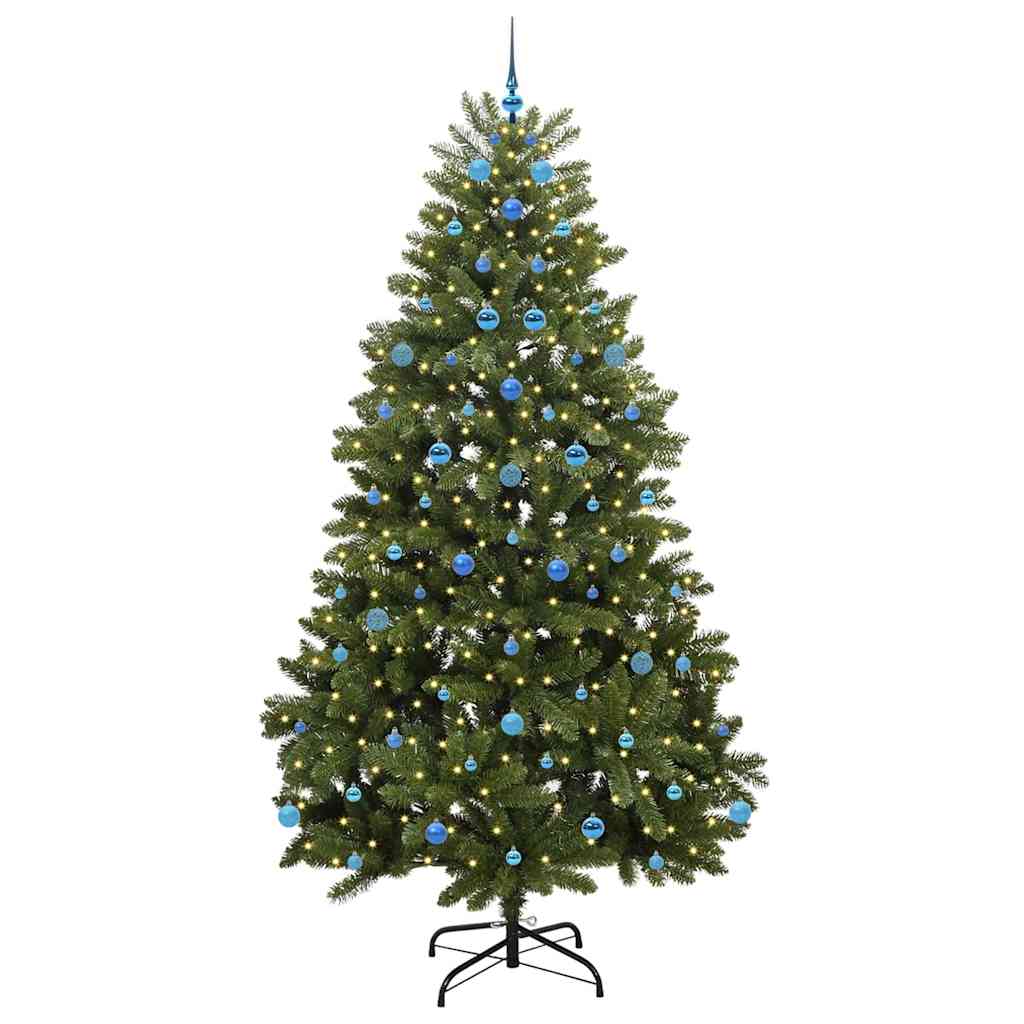 Albero di Natale artificiale 240 cm 300 LED Bianco caldo Verde