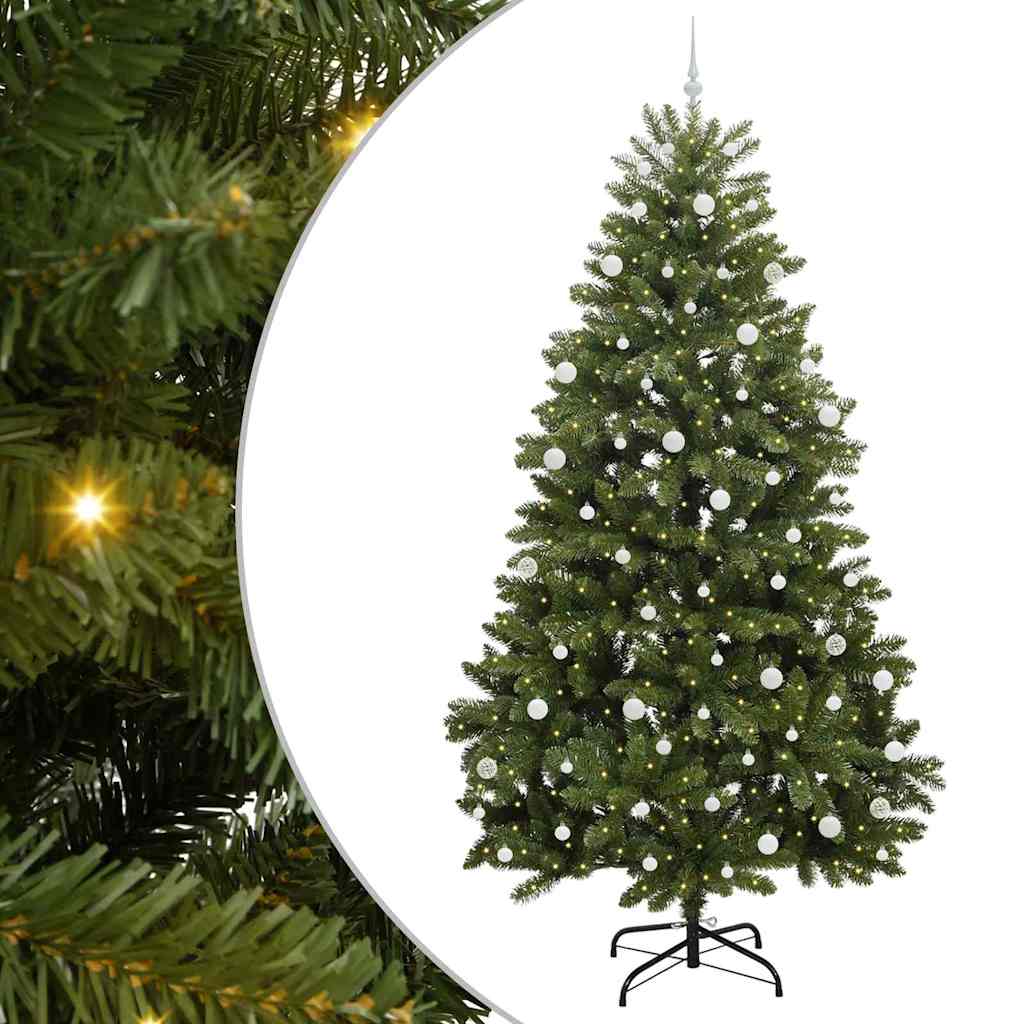 Albero di Natale artificiale 270 cm 300 LED Bianco caldo Verde