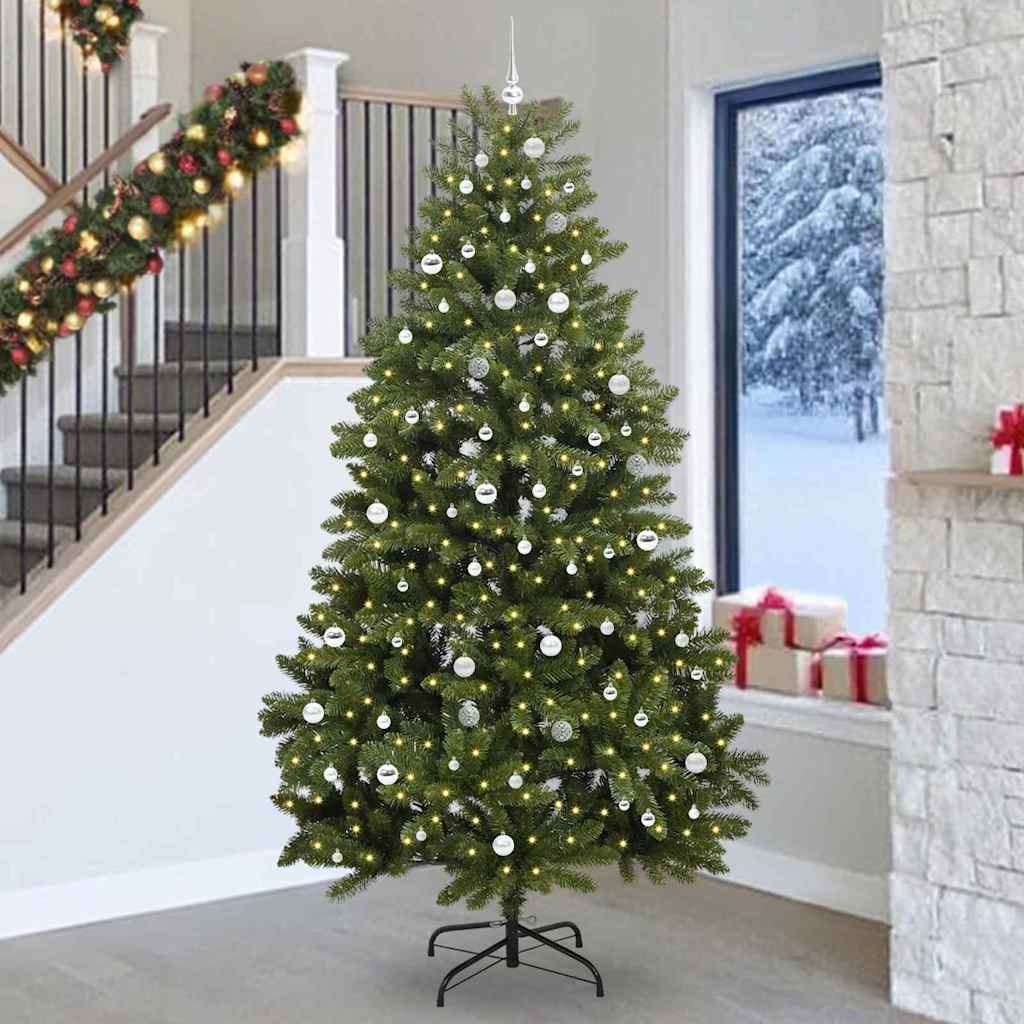 Albero di Natale artificiale 270 cm 300 LED Bianco caldo Verde