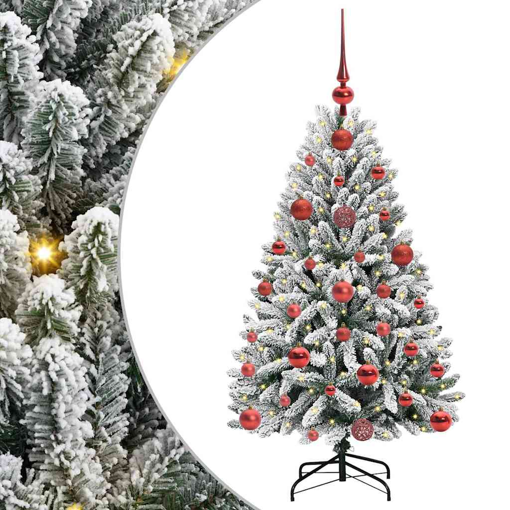 Albero di Natale artificiale 120 cm 150 LED Bianco caldo