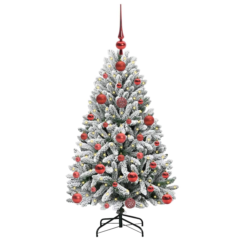 Albero di Natale artificiale 120 cm 150 LED Bianco caldo