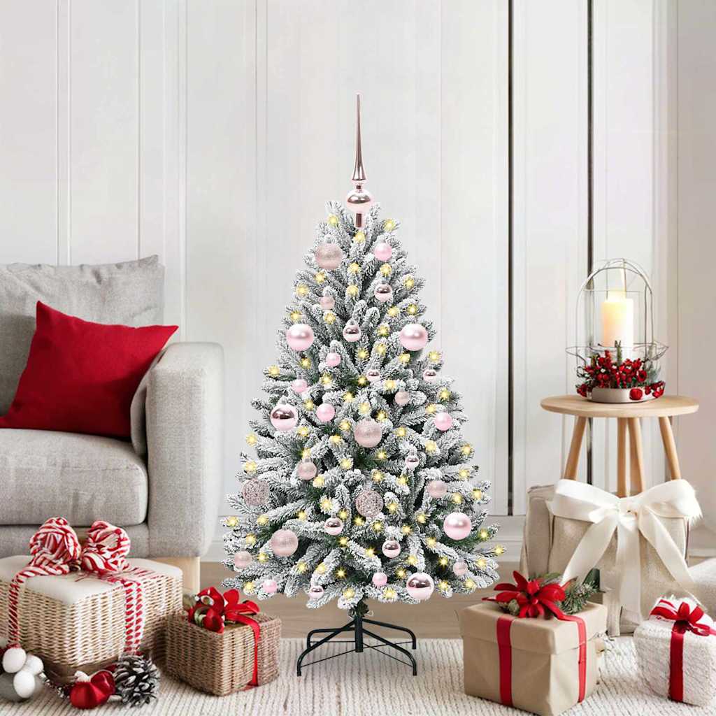 Albero di Natale artificiale 120 cm 150 LED Bianco caldo