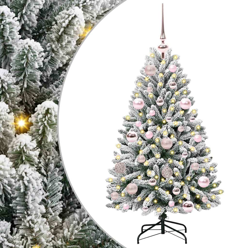Albero di Natale artificiale 120 cm 150 LED Bianco caldo