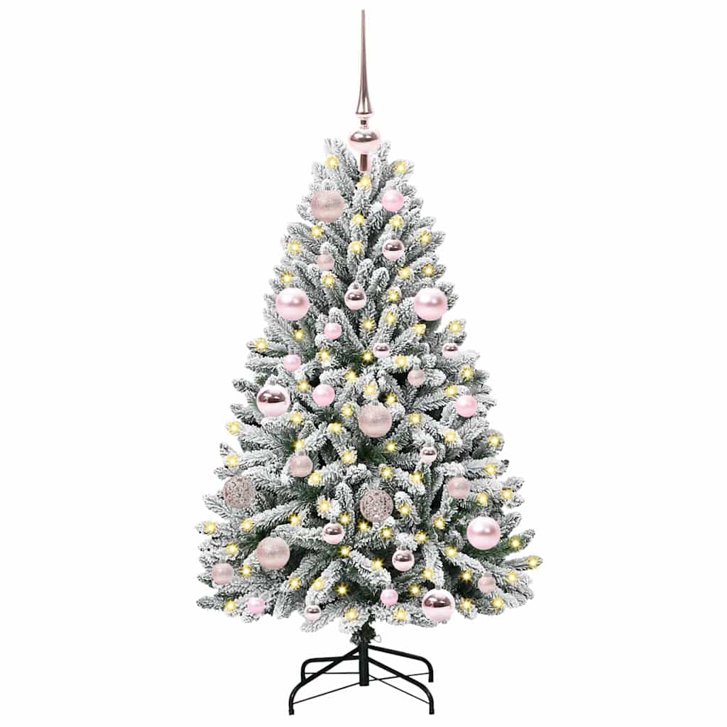 Albero di Natale artificiale 120 cm 150 LED Bianco caldo