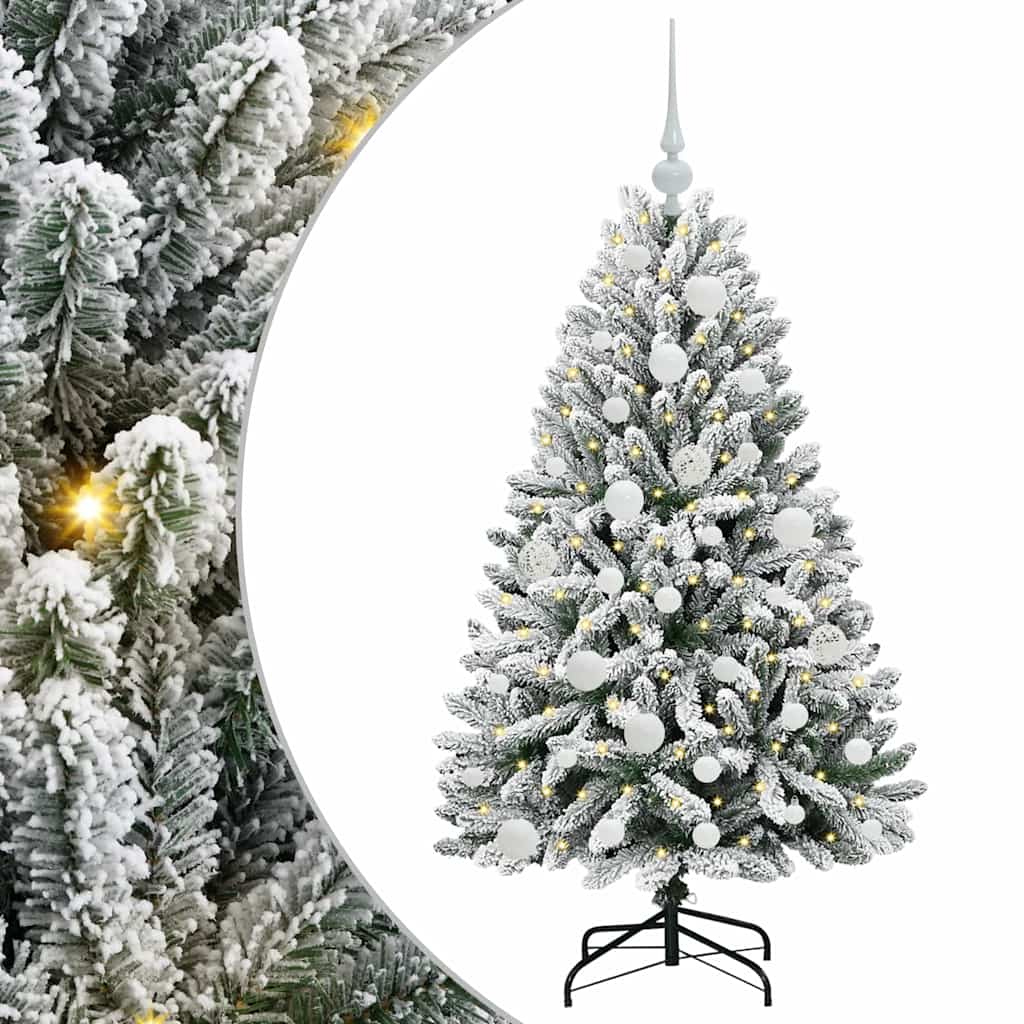Albero di Natale artificiale 120 cm 150 LED Bianco caldo