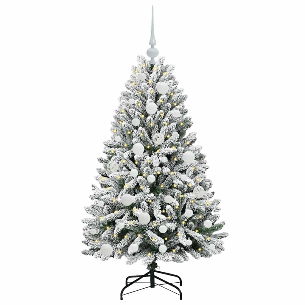 Albero di Natale artificiale 120 cm 150 LED Bianco caldo
