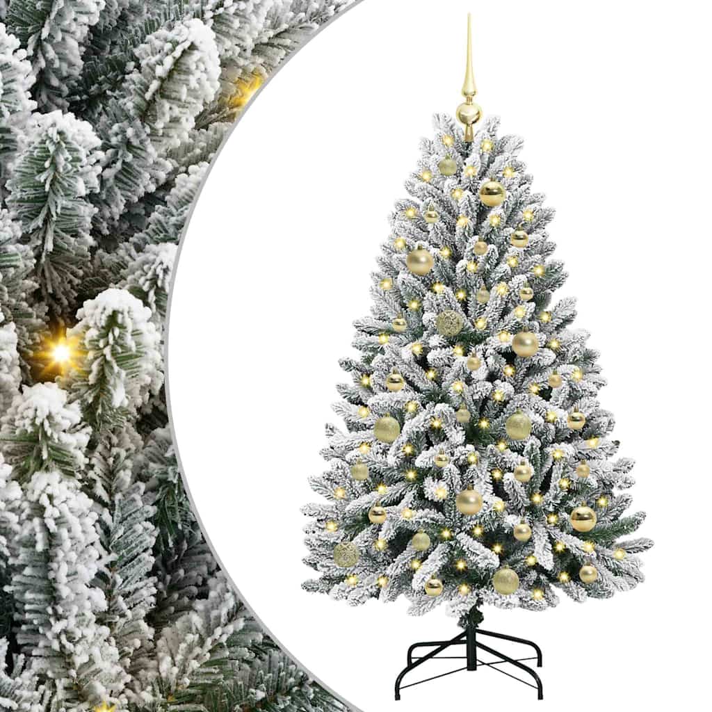 Albero di Natale artificiale 120 cm 150 LED Bianco caldo
