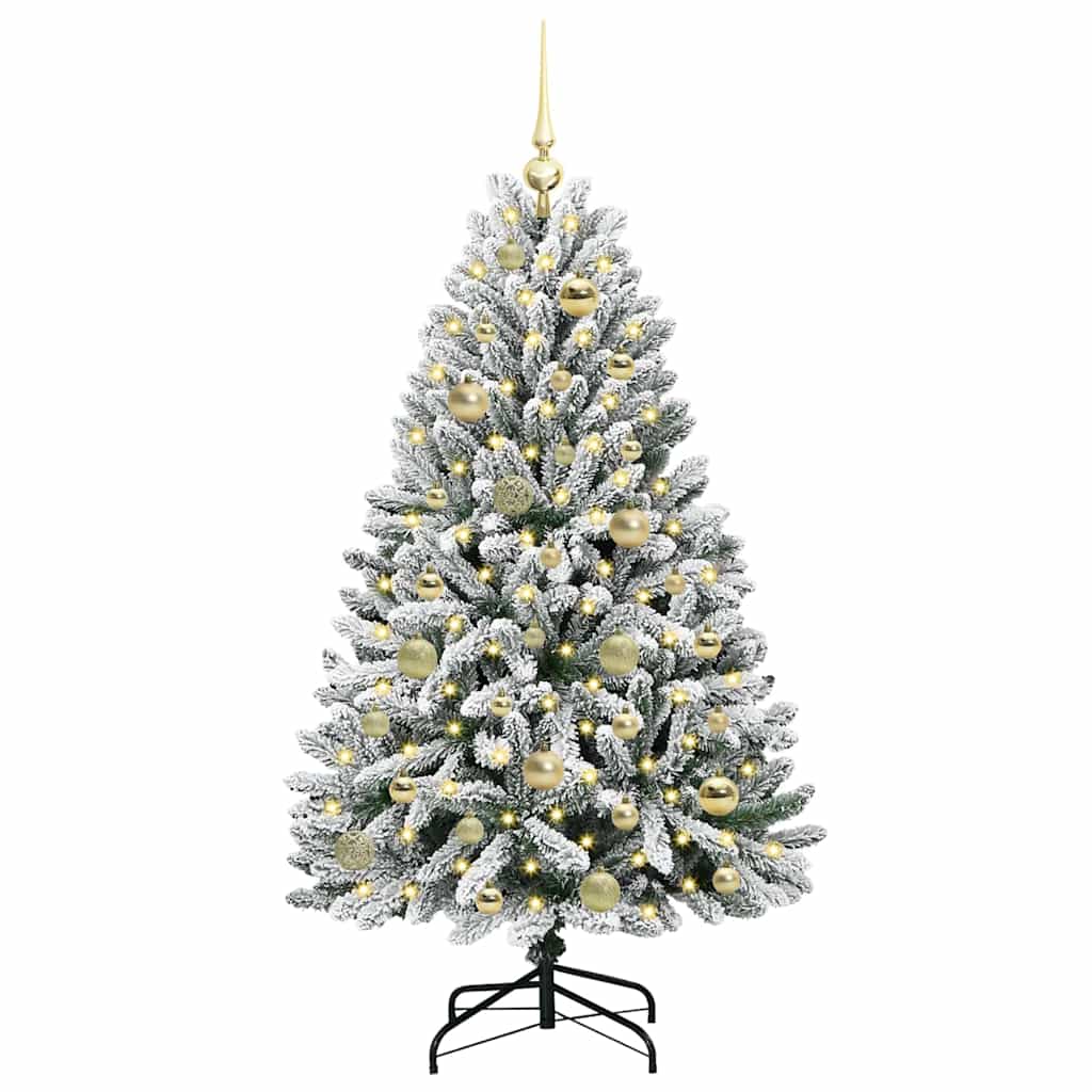 Albero di Natale artificiale 120 cm 150 LED Bianco caldo
