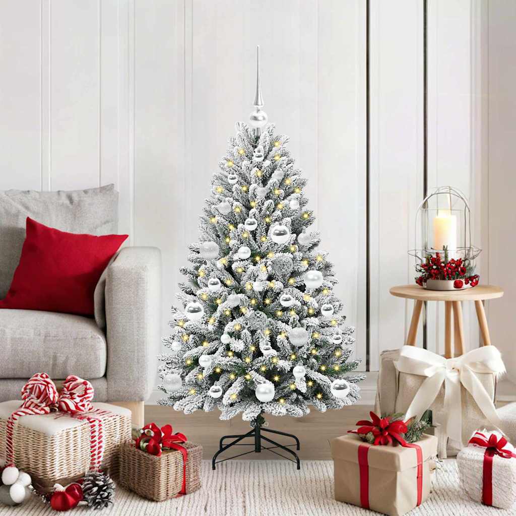 Albero di Natale artificiale 120 cm 150 LED Bianco caldo