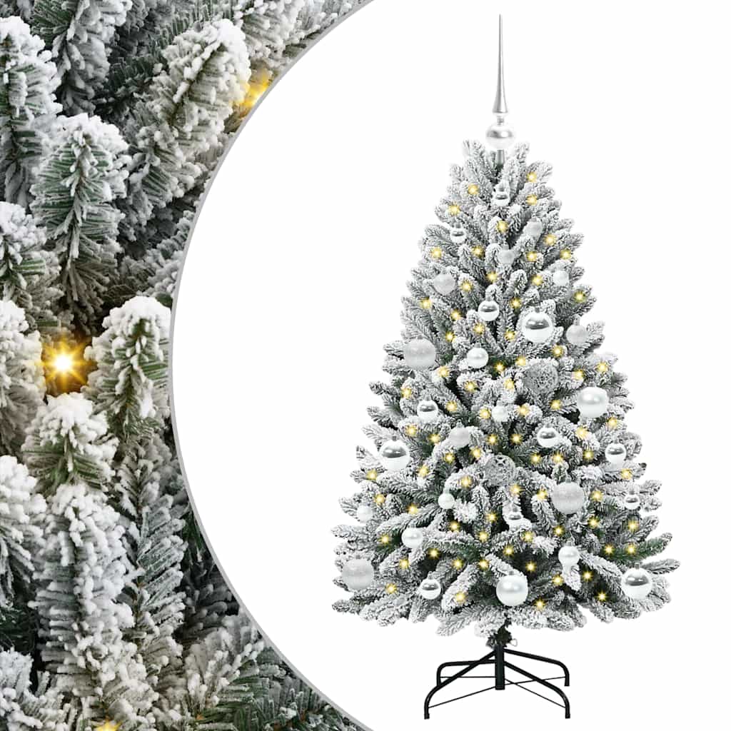 Albero di Natale artificiale 120 cm 150 LED Bianco caldo