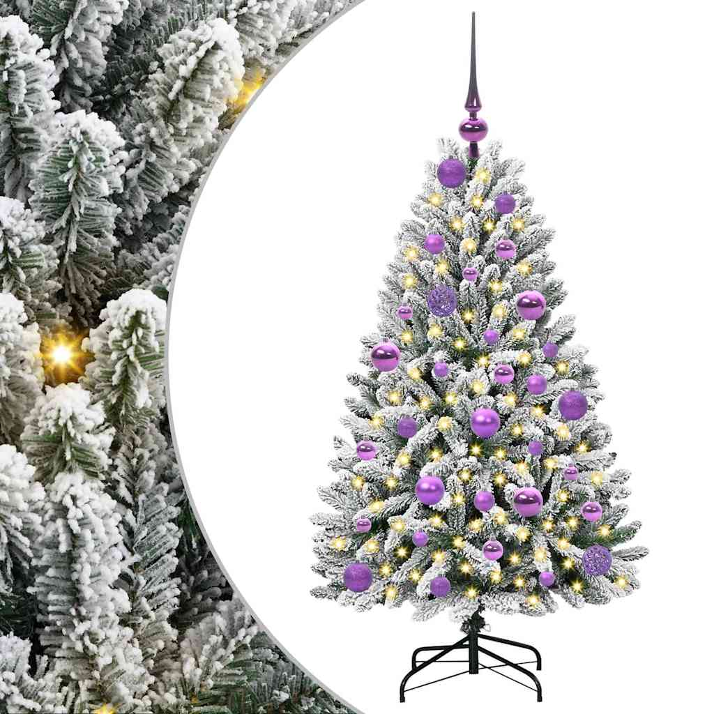 Albero di Natale artificiale 120 cm 150 LED Bianco caldo