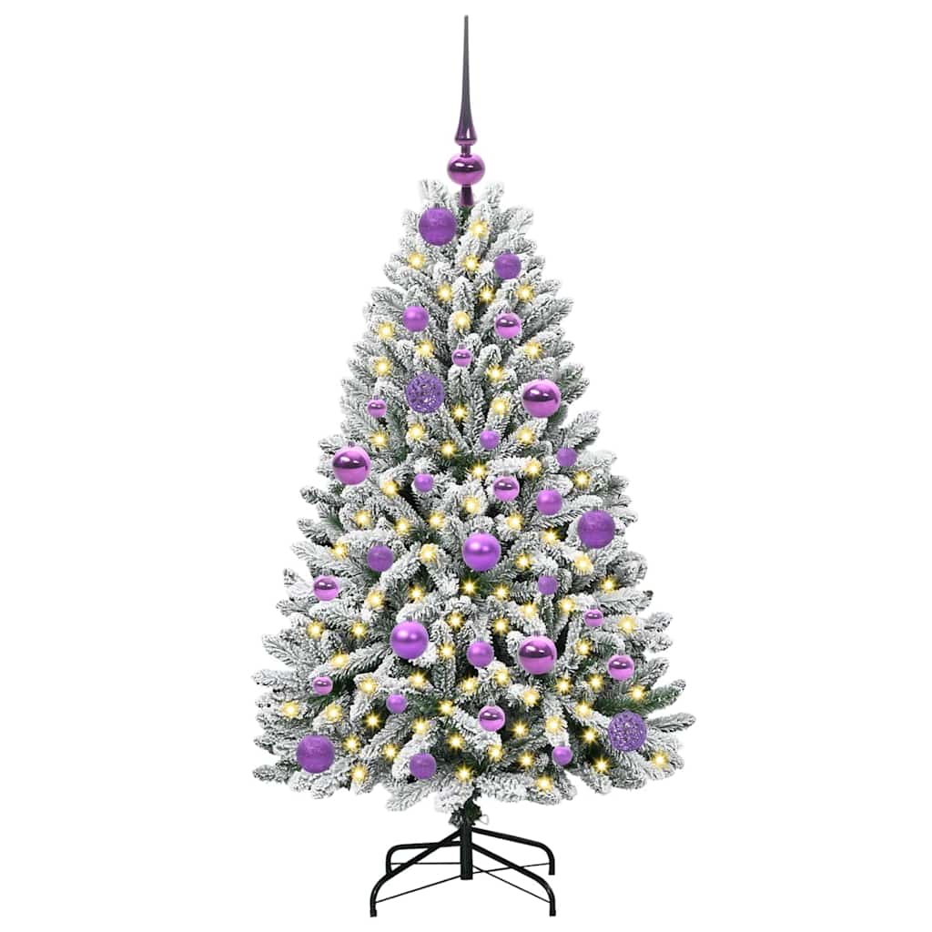 Albero di Natale artificiale 120 cm 150 LED Bianco caldo