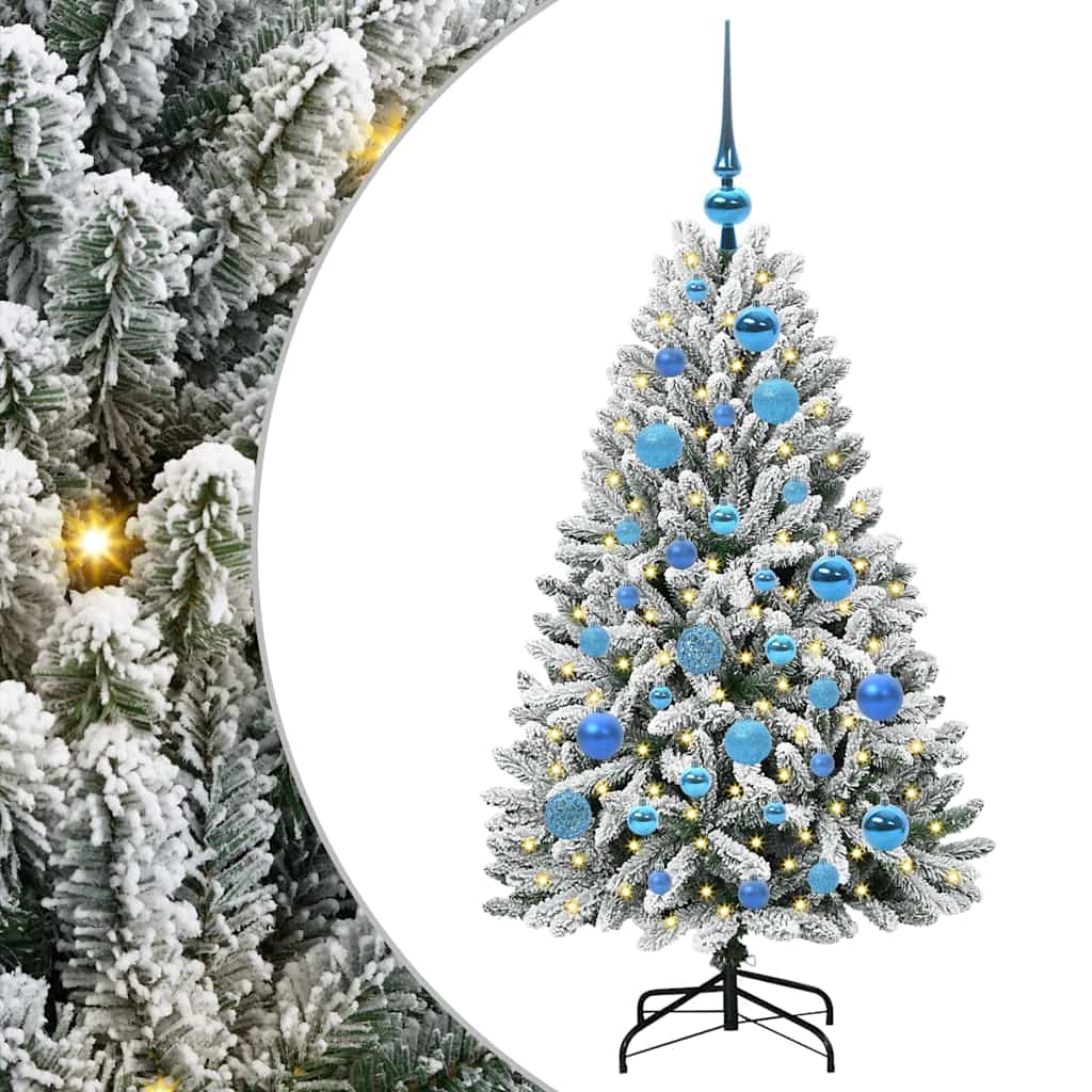 Albero di Natale artificiale 120 cm 150 LED Bianco caldo