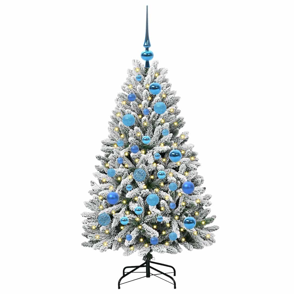 Albero di Natale artificiale 120 cm 150 LED Bianco caldo