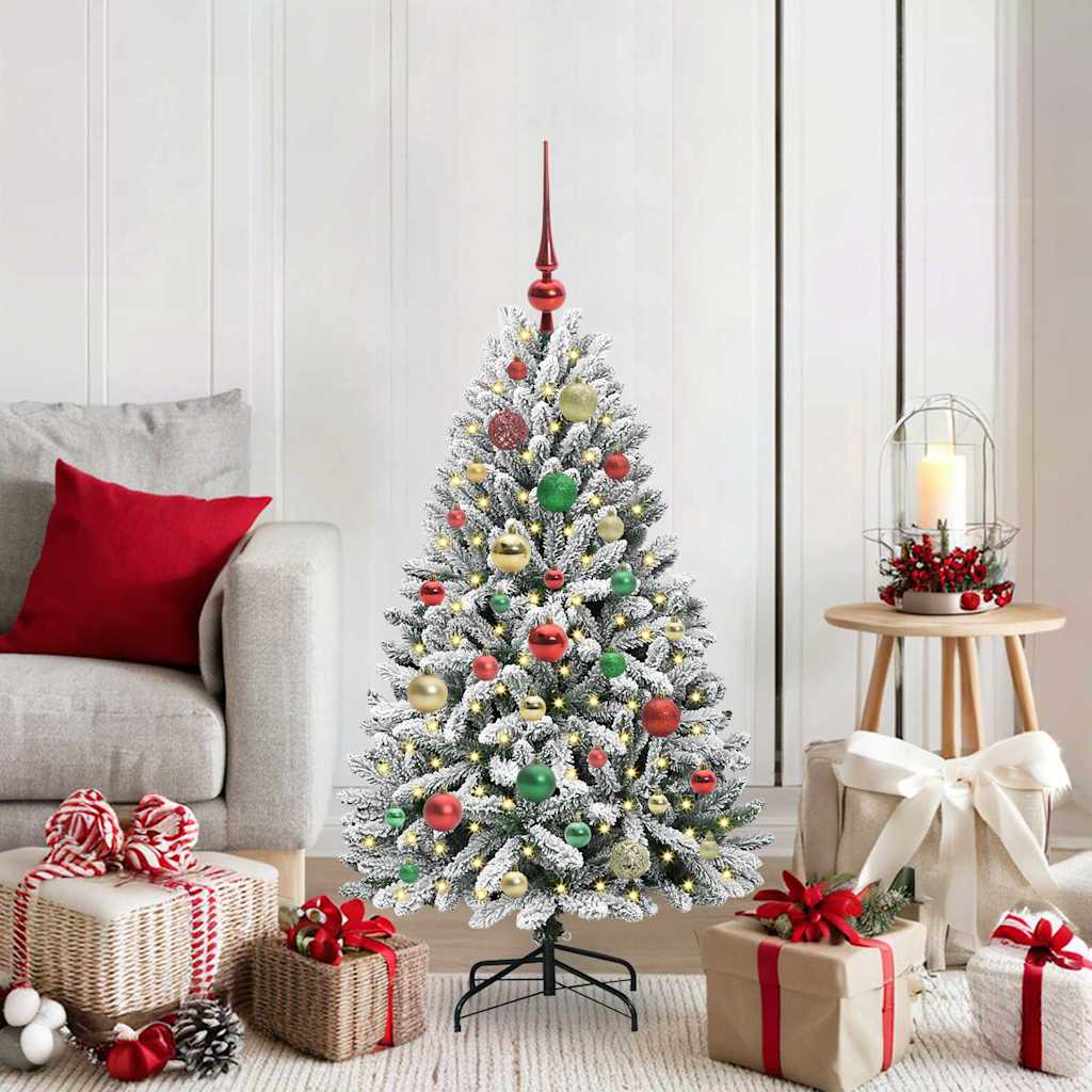 Albero di Natale artificiale 120 cm 150 LED Bianco caldo