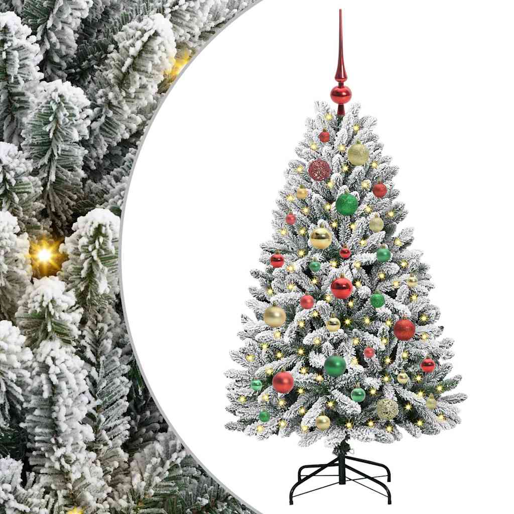 Albero di Natale artificiale 120 cm 150 LED Bianco caldo
