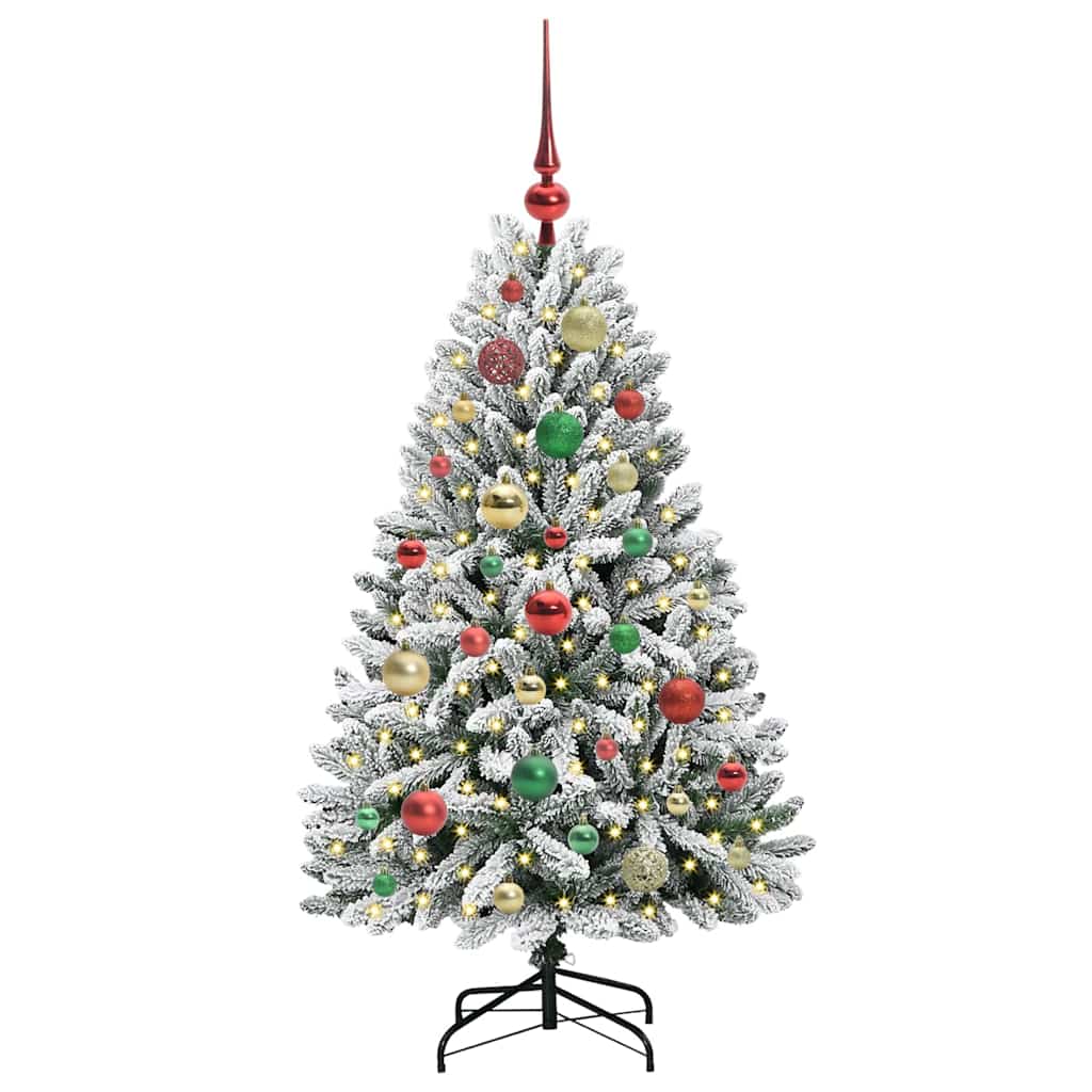 Albero di Natale artificiale 120 cm 150 LED Bianco caldo
