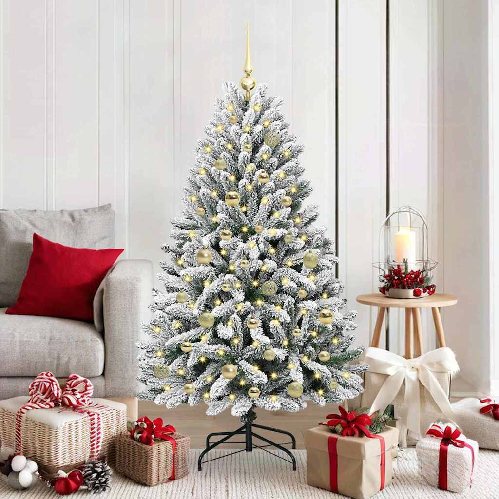 Albero di Natale artificiale 150 cm 150 LED Bianco caldo